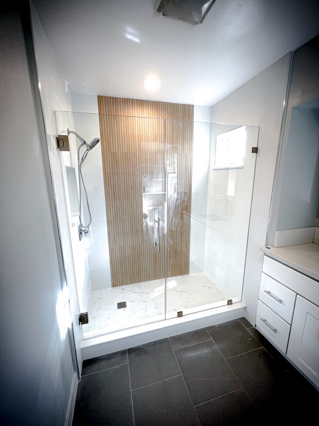 Hinged Frameless Shower Doors - Door Inline Showers