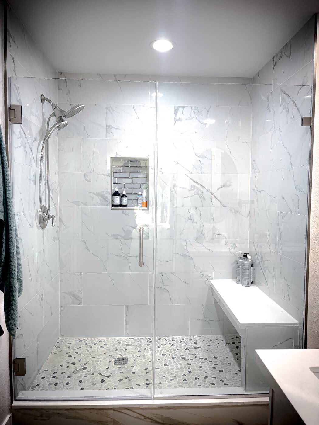 Hinged Frameless Shower Doors - Door Inline Showers