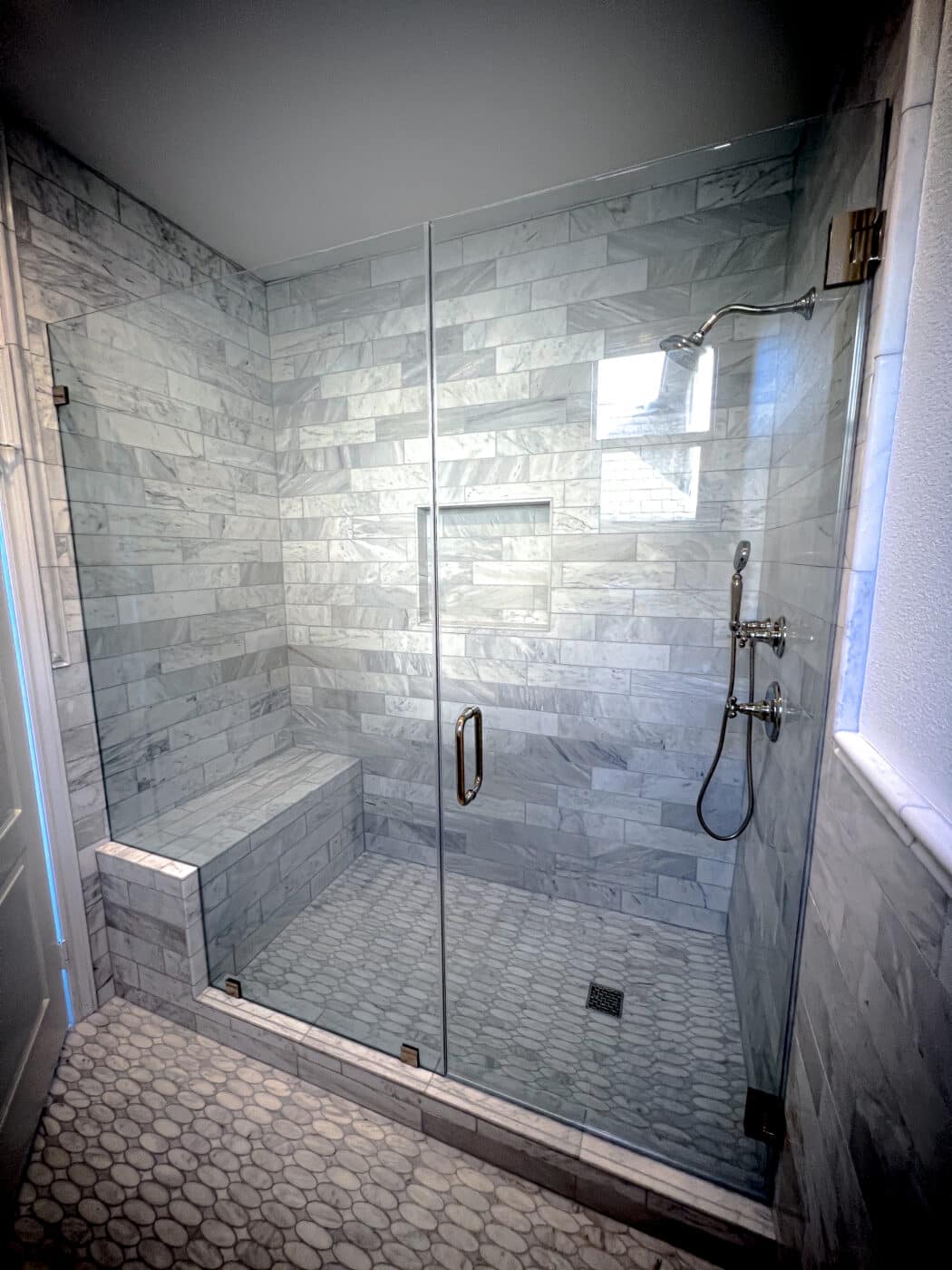 Hinged Frameless Shower Doors - Door Inline Showers
