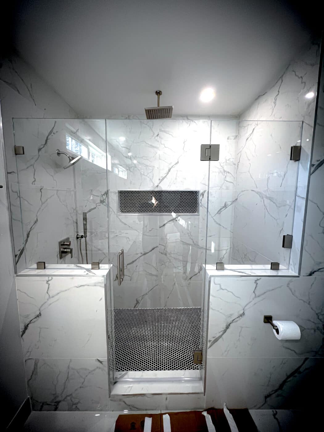 Hinged Frameless Shower Doors - Door Inline Showers