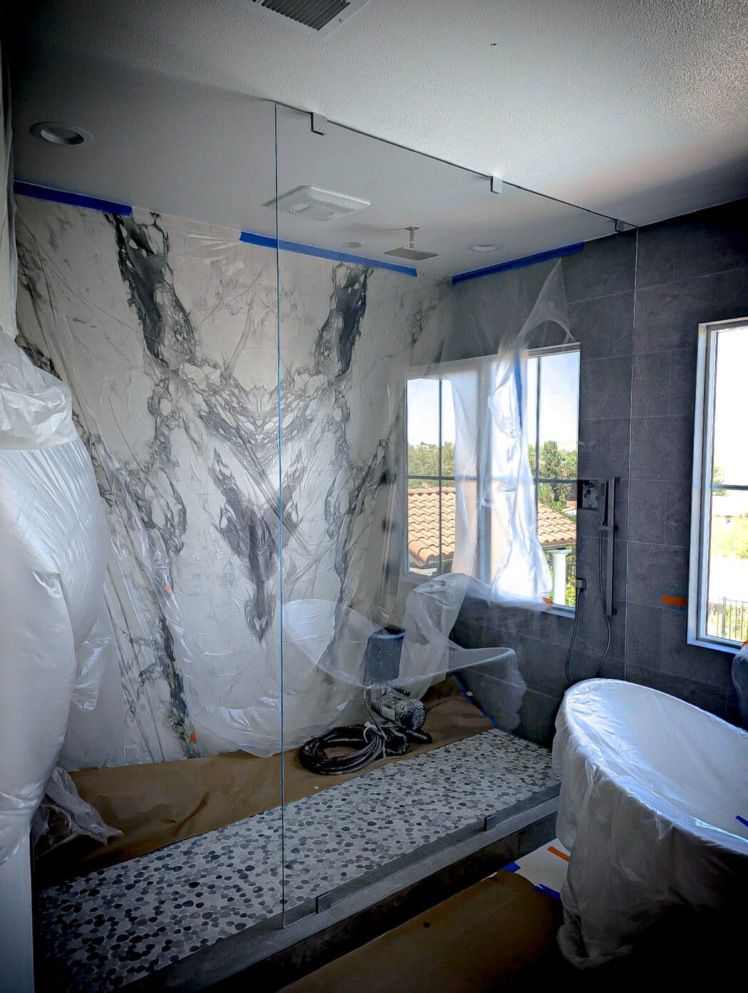 Hinged Frameless Shower Doors - Door Inline Showers