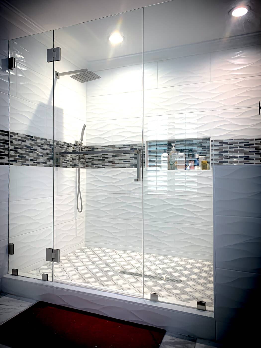 Hinged Frameless Shower Doors - Door Inline Showers