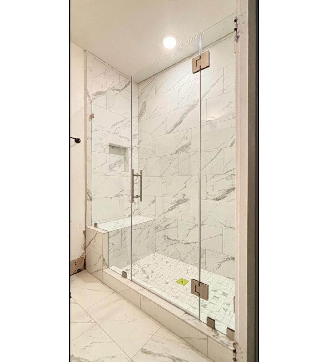 Hinged Frameless Shower Doors - Door Inline Showers
