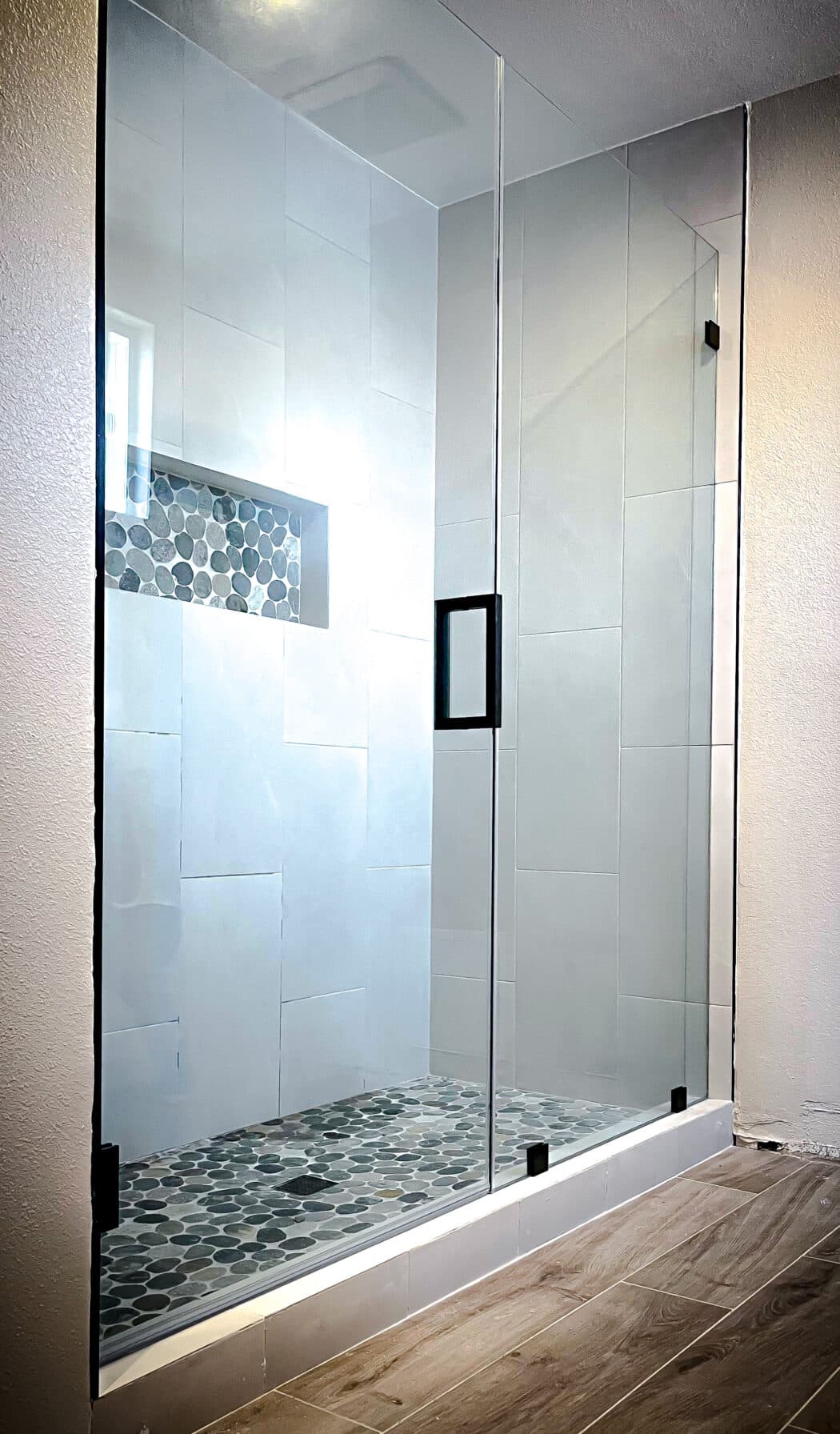 Hinged Frameless Shower Doors - Door Inline Showers