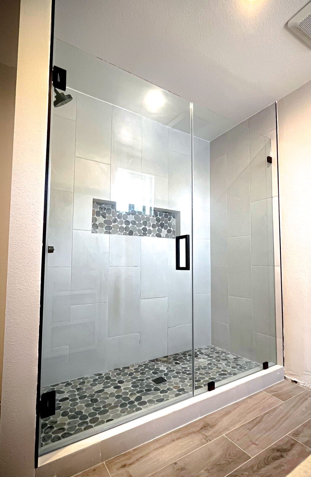 Hinged Frameless Shower Doors - Door Inline Showers