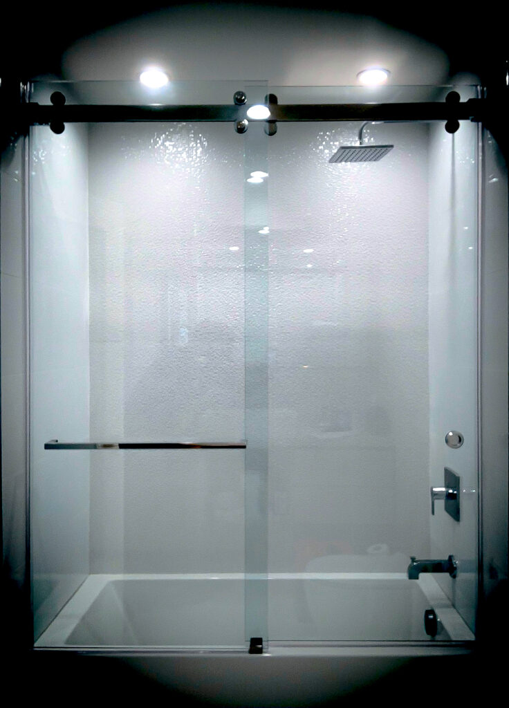 Duovero Double Slide Frameless Shower Doors