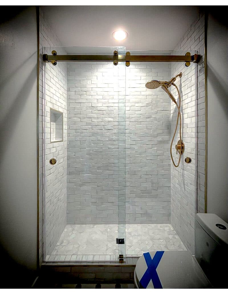 DuoVero Euro-Style Double Slide Frameless Shower Doors