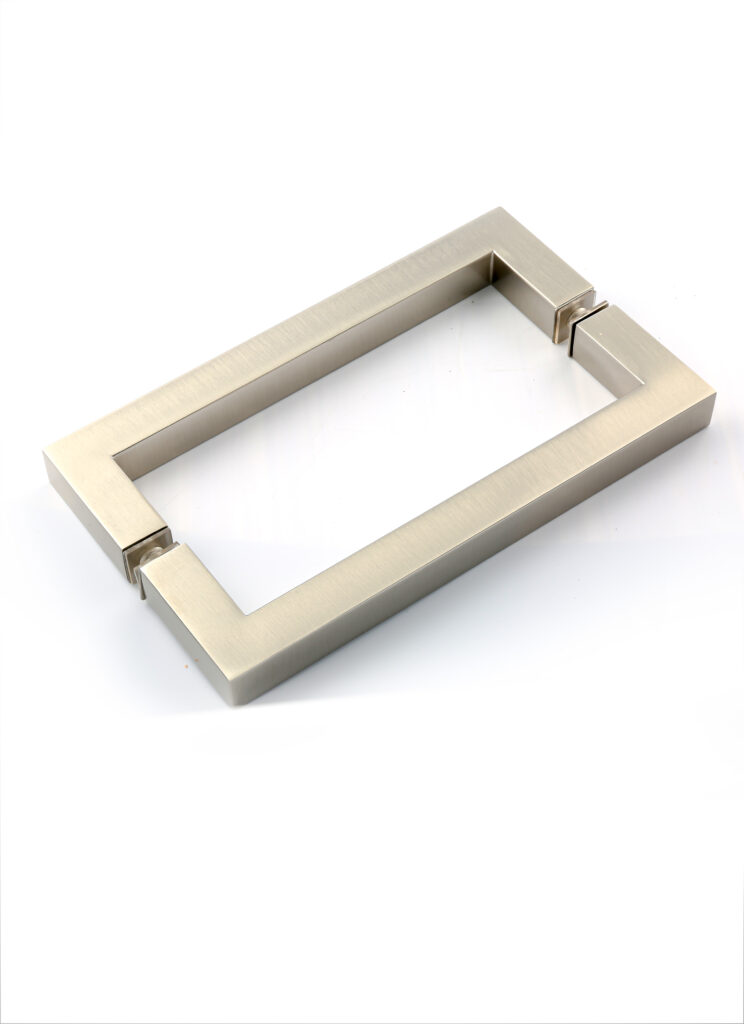 brushed nickel square style frameless glass shower door handle