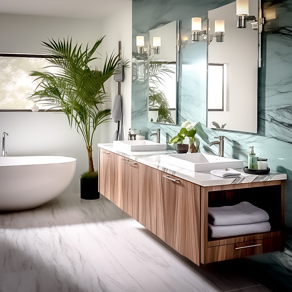 AI generated beautiful bathroom design