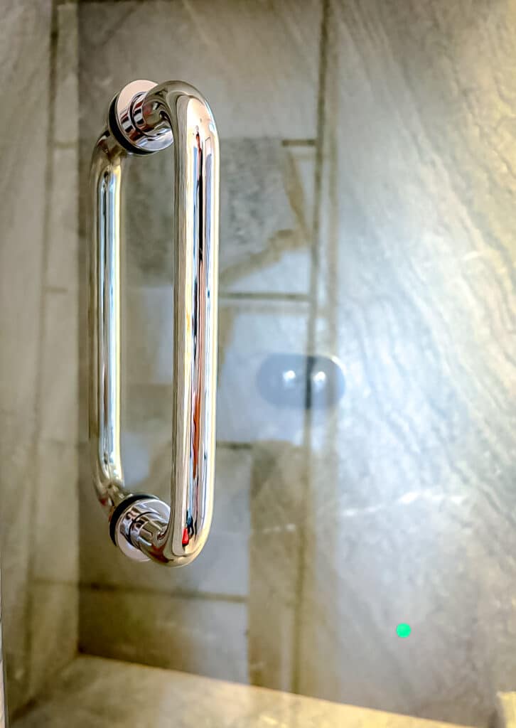 Chrome Tubular 8" back to back frameless glass shower door handle