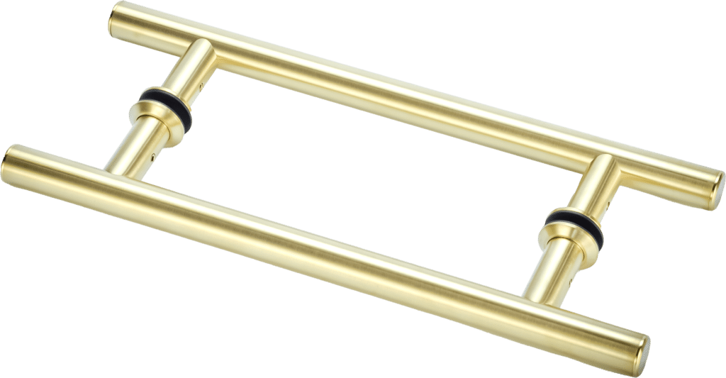 brushed gold also known as satin brass back to back ladder handle